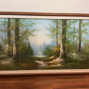 Framed Forest Landscape Oil Painting on Canvas