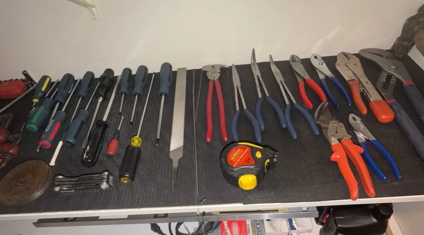 Hand Tools Including Screwdrivers, Pliers, Wrenches, and Tape Measure