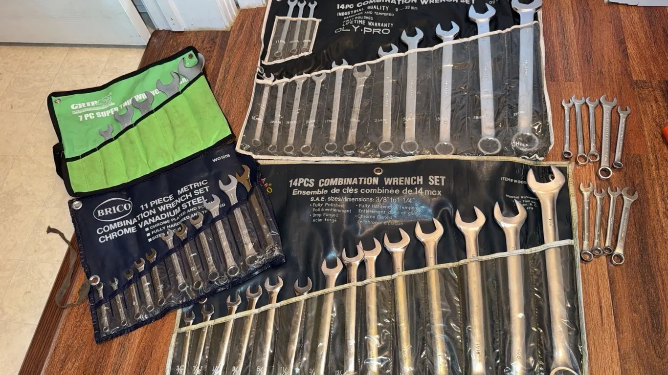 Combination Wrench Sets – OLY PRO, BRICO, GRIP – Metric and SAE, 53 Pieces