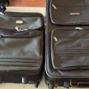 5 Travel Bags Including Easton Duffel, Black Suitcases and Blue Carry Bags
