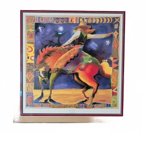“Stella and Star” by Nancy Cawdrey Framed Art, 36x36 Inches