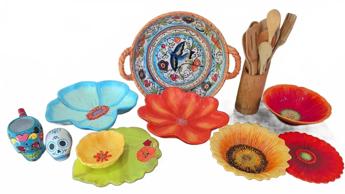 Hand-Painted Earthenware Serving Dish Set, Pier 1 Imports and Dan Farucci