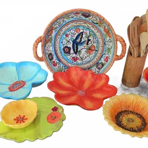 Hand-Painted Earthenware Serving Dish Set, Pier 1 Imports and Dan Farucci