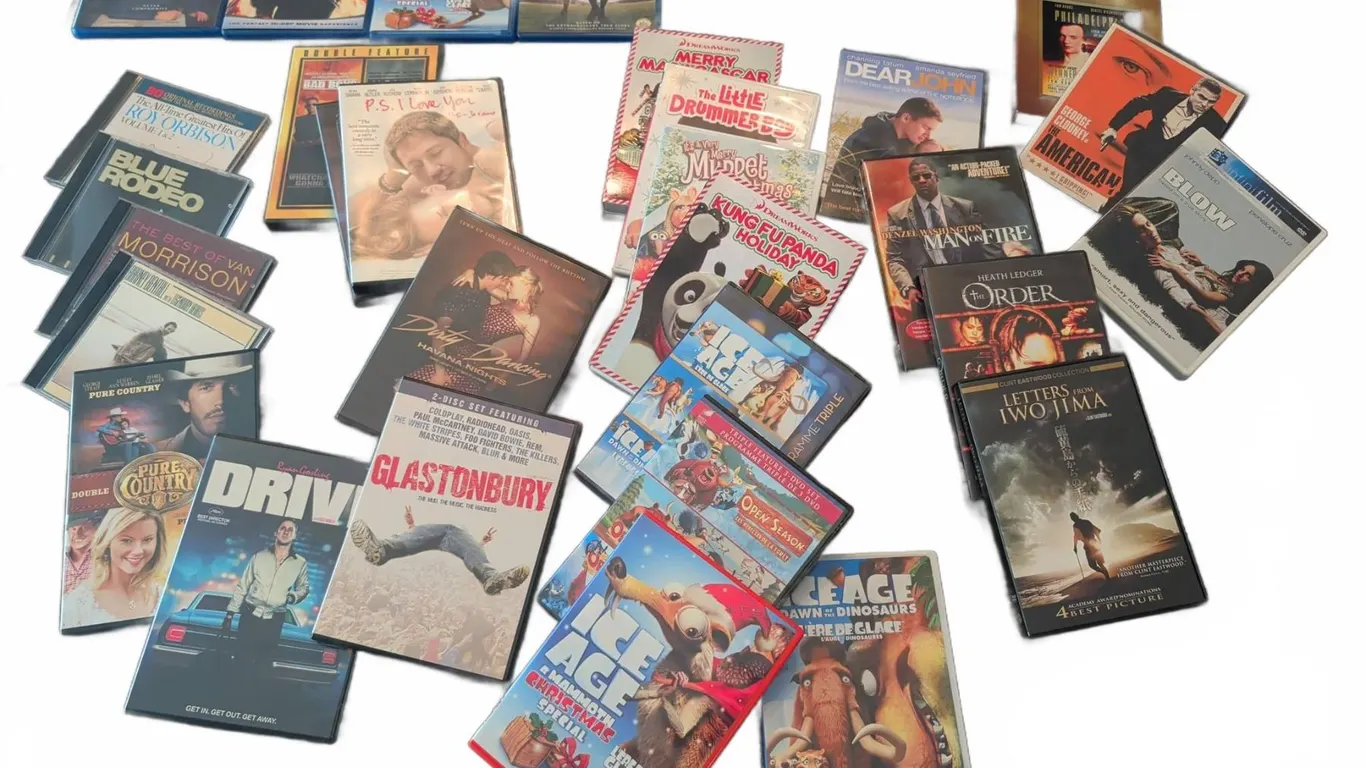 DVD and Blu-ray Movies and CDs Including Blow, Drive, and Music Compilations