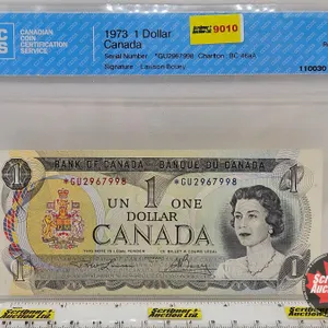 Canada $1 Bill 1973 *Replacement : Lawson/Bouey # *GU2967998 (CCCS Cert : VF-30 : Very-Fine : Replac