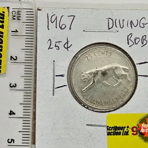 Canada Twenty Five Cent 1967 (Rotated Die Bobcat)