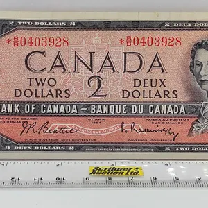 Canada $2 Bill 1954 *Replacement : Beattie/Rasminsky # *BB0403928