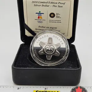 RCM Canada 2010 Limited Edition Proof Silver Dollar : The Sun (COA #4334 : Sterling 92.5%)