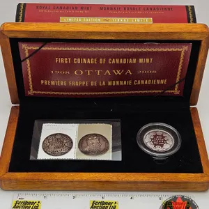 RCM Canada 2008 First Coinage of Canadian Mint : 1908-2008 Ottawa : 50-Cent Coin & Stamp Set  (COA #
