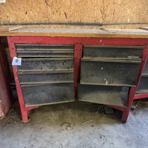 Craftsman 43” x 18” Steel Cabinet w/ Contents - Draws and Legs Bent
