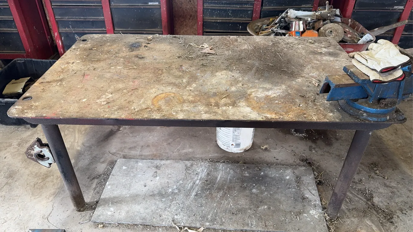 Welding Table With Vise - 28” T x 37” x 63” - 1/4” thick Steel