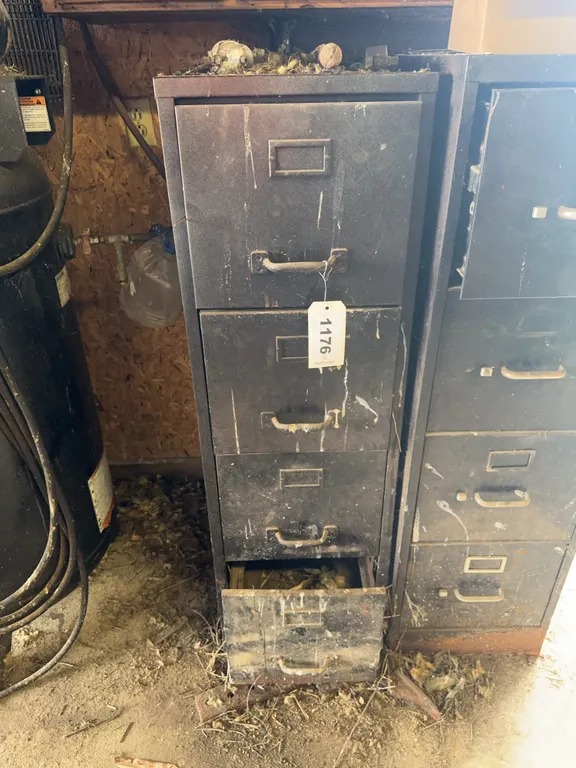 4 Draw Cabinet and misc Contents - 50” T x 26” D x 15” W - Draws roll hard