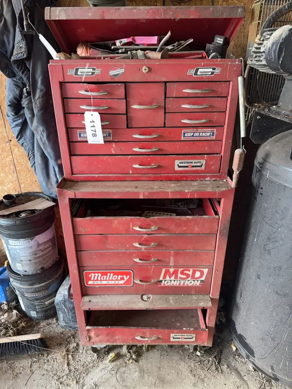 Western Auto Tool Box and Misc Contents - some draws are missing