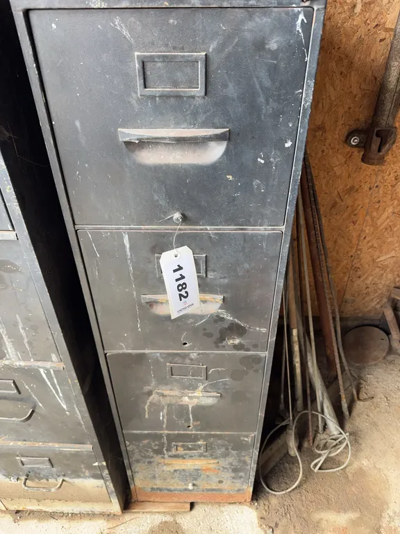 4 Draw Cabinet and misc Contents - 50” T x 26” D x 15” W - Draws roll hard