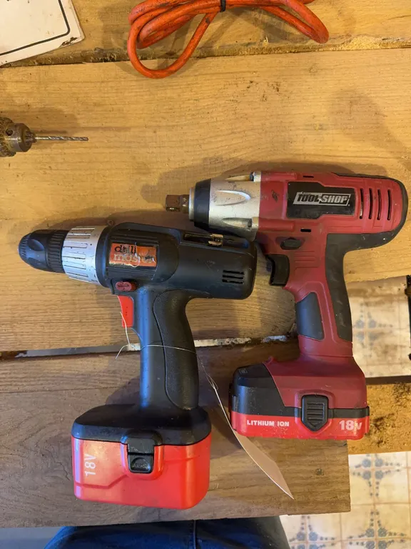 1/2” 18 volt Tool Shop Impact and 18 volt Drill Master Drill