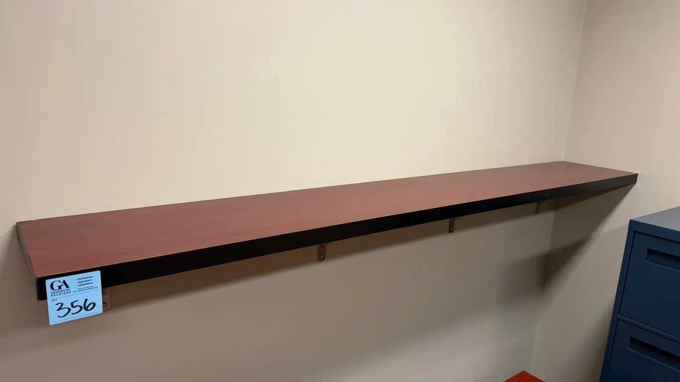 Wall-Mounted Floating Shelf – Mahogany Finish – Heavy-Duty Metal Brackets. 7ft x 13”