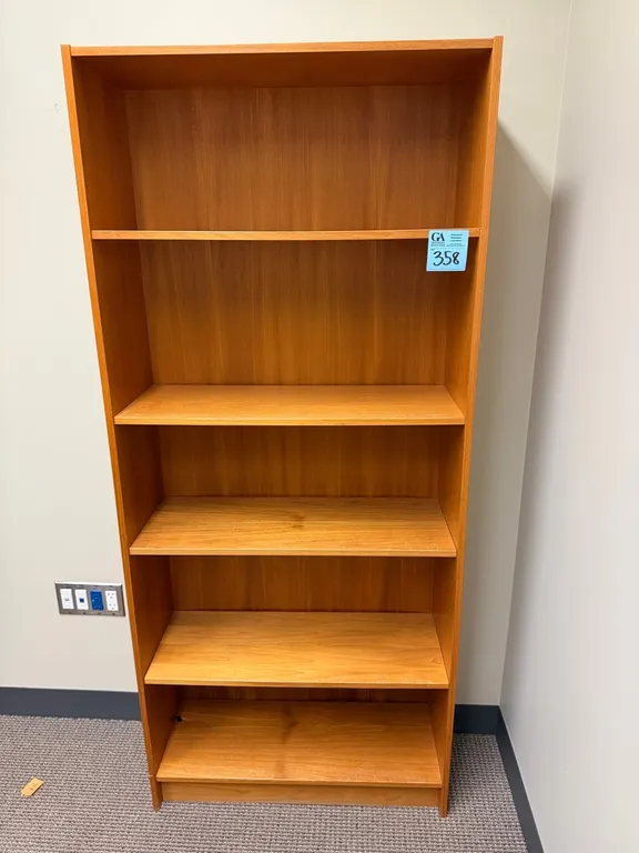 Wood Bookcase / Bookshelf – 5 Shelves, Adjustable Shelf Positions. 31” wide x 11.5” deep x 6’tall