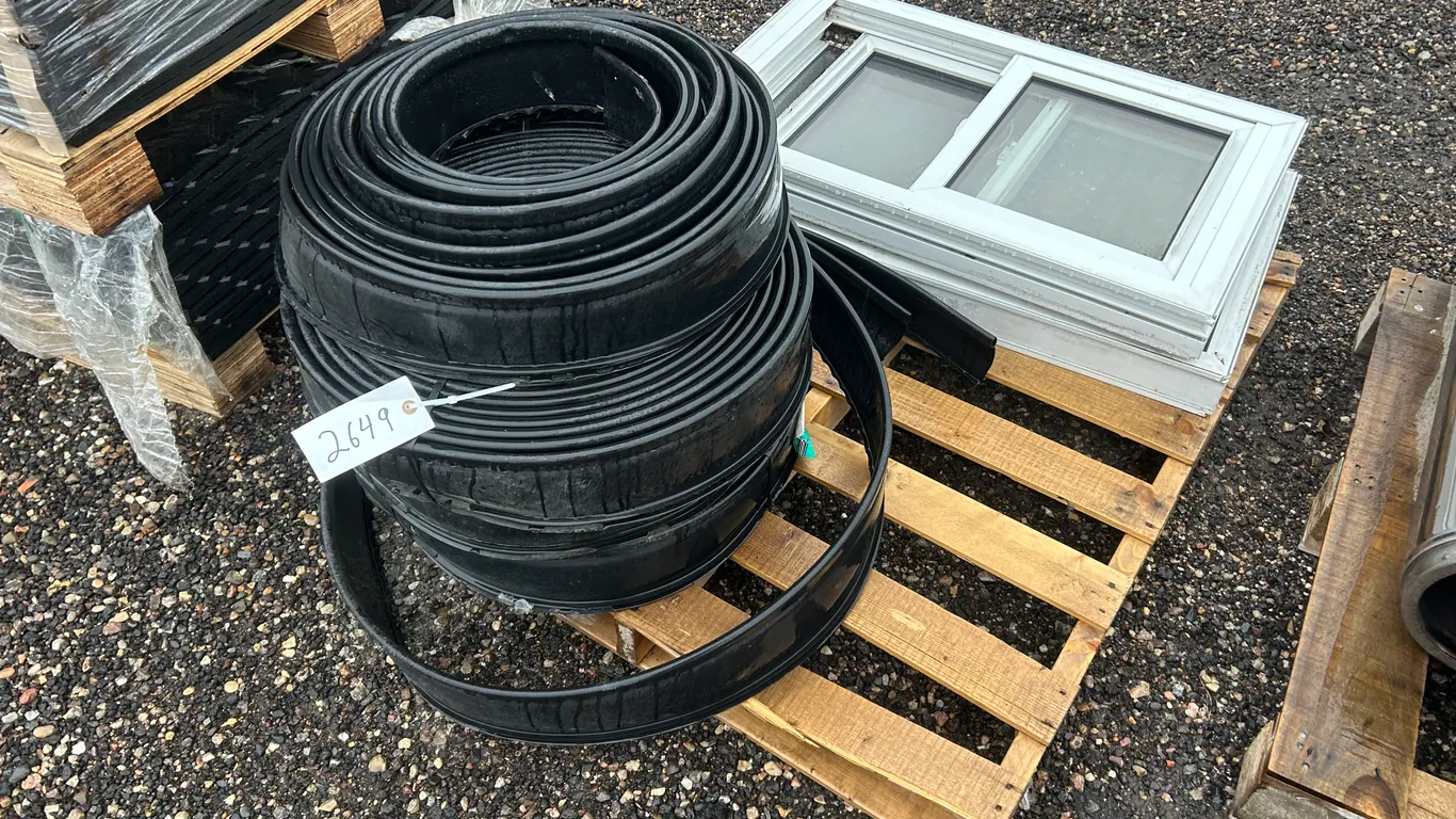 Rubber Roll of Lawn Edging and (2) White Vinal Windows