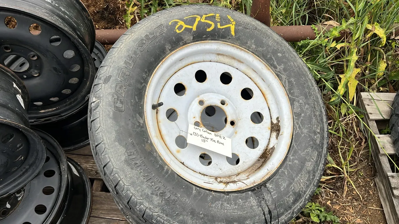 (3) 15” Trailer Tire Rims with Tires