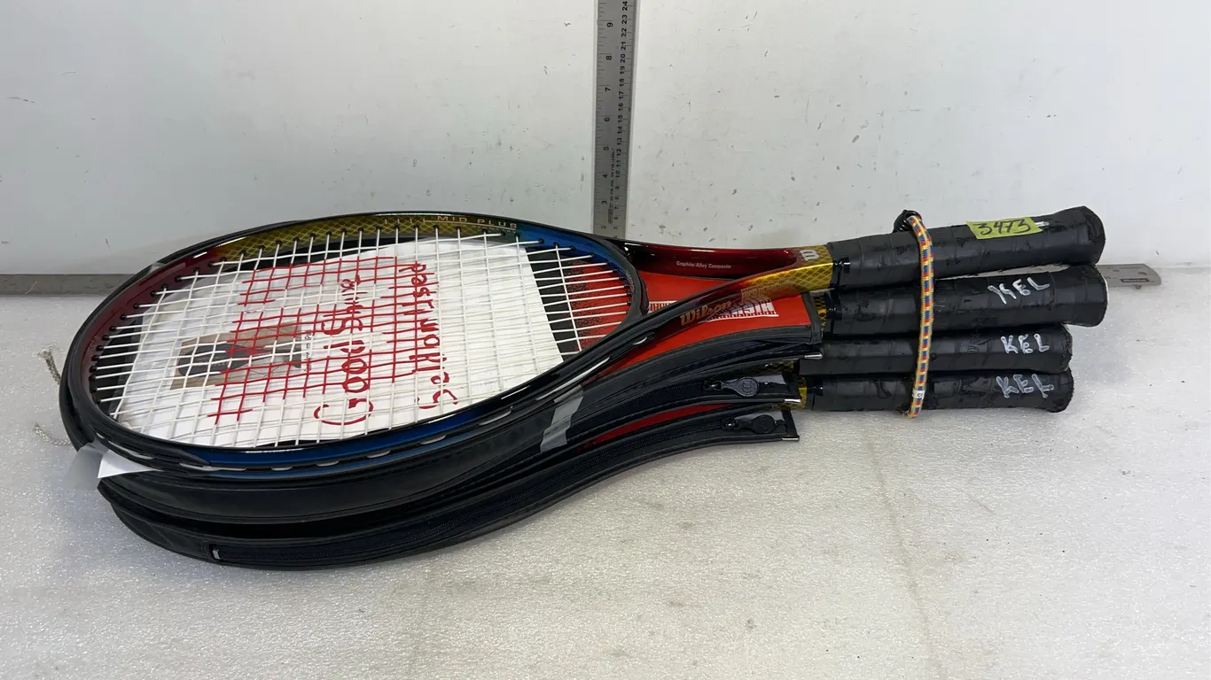 Wilson High Beam Series Graphite Tennis Rackets, approx. 4 pce, approx. Dimensions 27" x 10" *Unreserved*