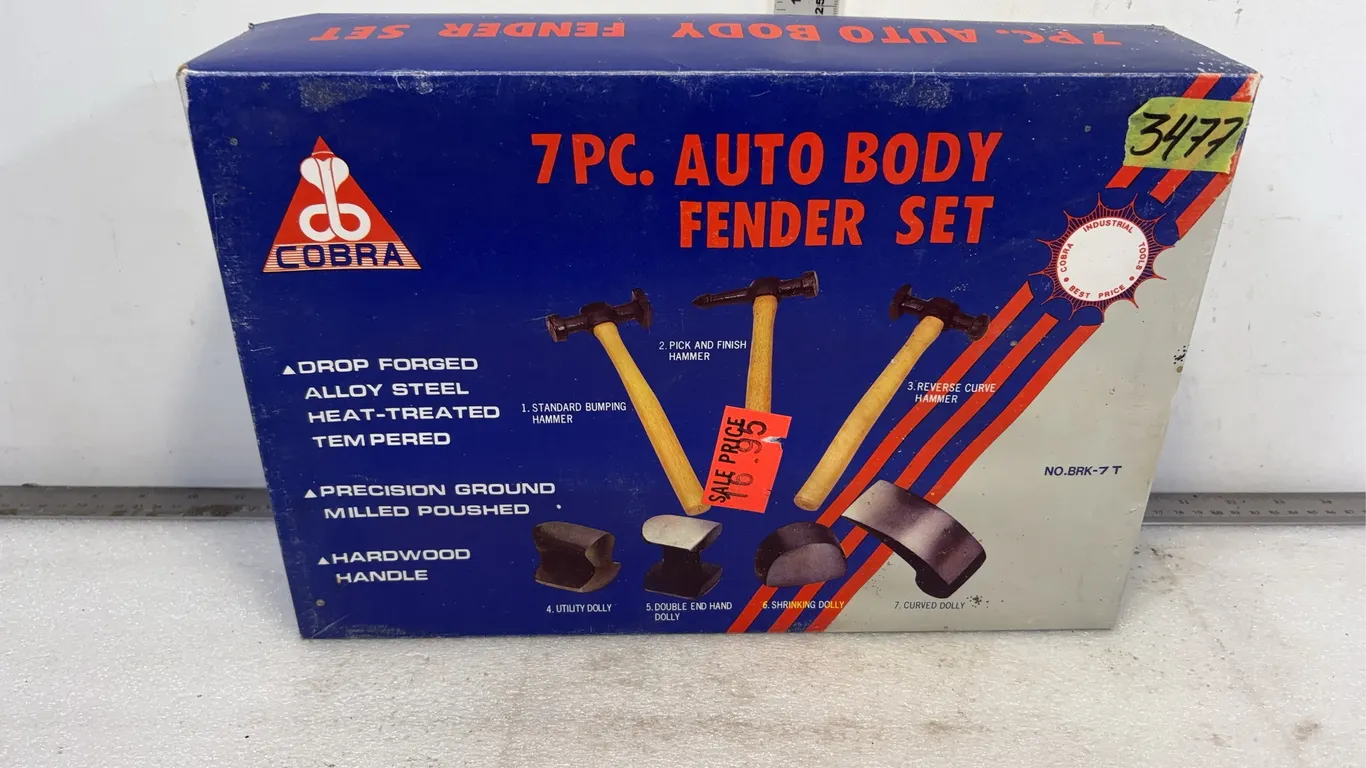 Cobra Auto Body Fender Set in Box, approx. 7 pce, Standard Bumping Hammer, Pick and Finish Hammer, *Unreserved*
