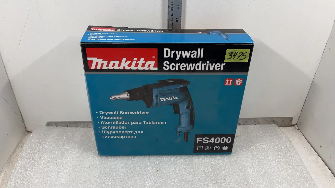Makita Corded Drywall Screwdriver in Box, Model FS4000, approx. Dimensions of Box 13" x 11" x 3" *Unreserved*