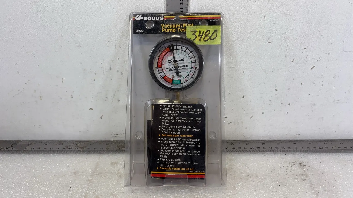Equus Vacuum/Fuel Pump Tester in Packaging, approx. Dimensions of Package 9" x 5" x 2" *Unreserved*