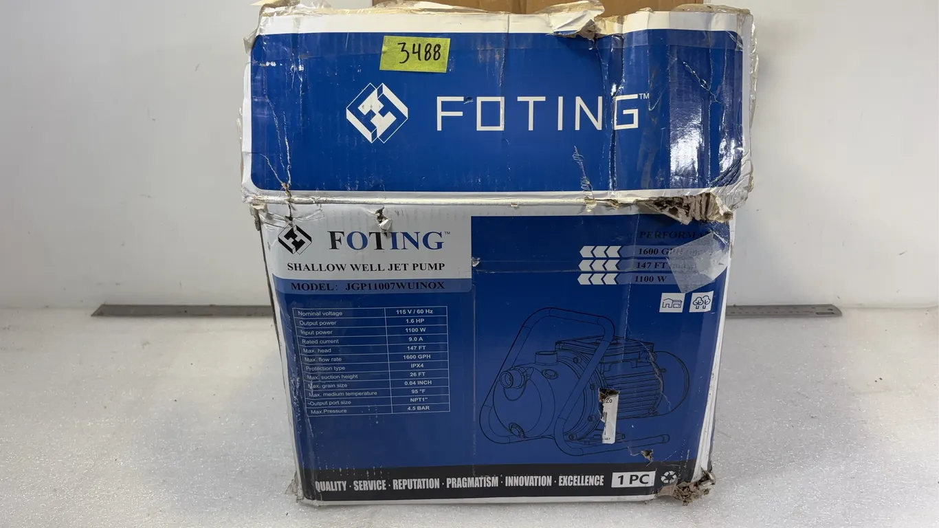 Foting Shallow Well Jet Pump, 1600 GPH, 147ft, 1100 Watt, *Unreserved*