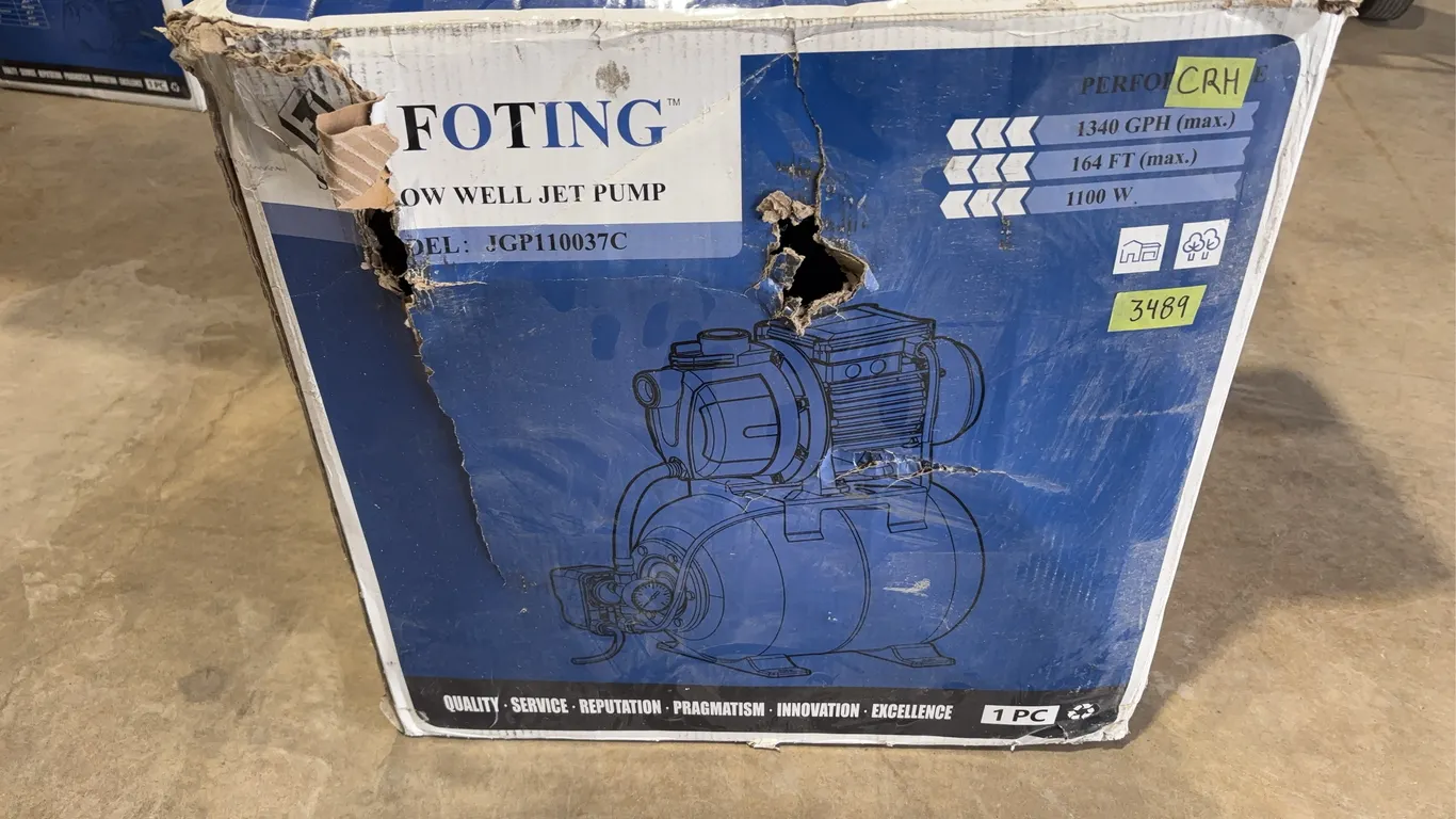 Foting Shallow Well Jet Pump, 1340 GPH, 164ft, 1100 Watt, *Unreserved*