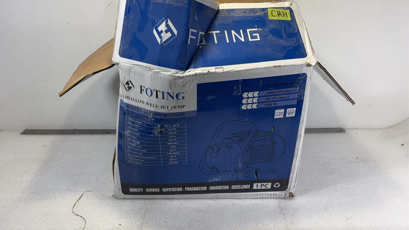 Foting Shallow Well Jet Pump, 1600 GPH, 147ft, 1100 Watt, *Unreserved*
