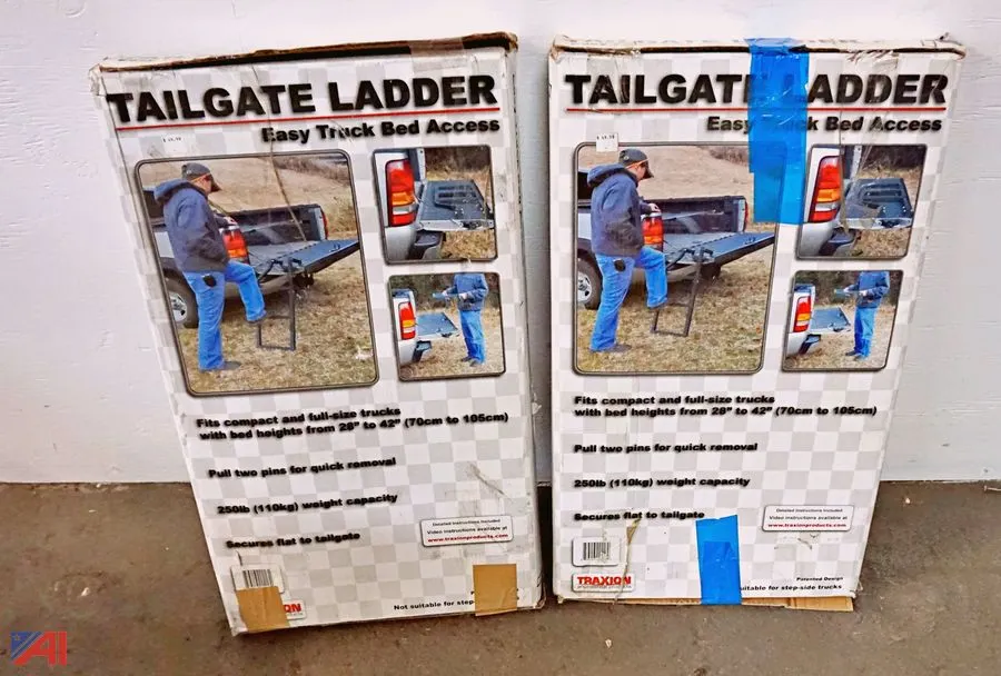 (2) Traxion Portable Tailgate Ladders