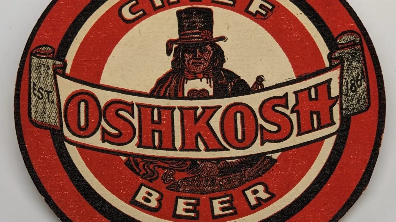 CHIEF OSHKOSH BEER COASTER WISCONSIN