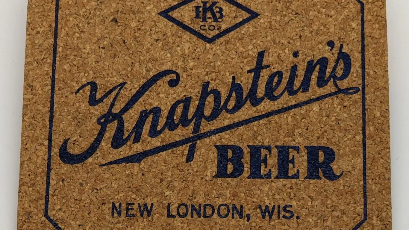 KNAPSTEIN'S BEER CORK COASTER NEW LONDON WISCONSIN