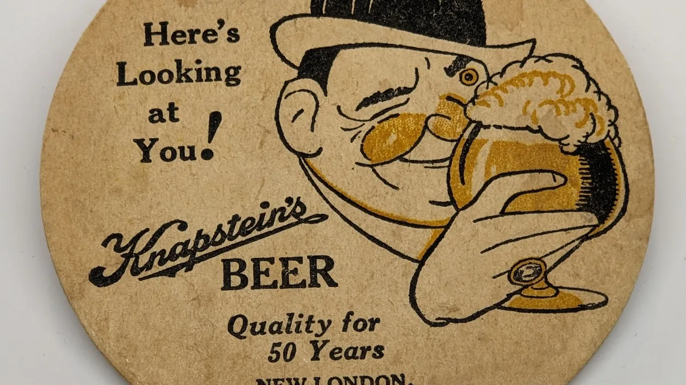 KNAPSTEIN'S BEER COASTER NEW LONDON WISCONSIN