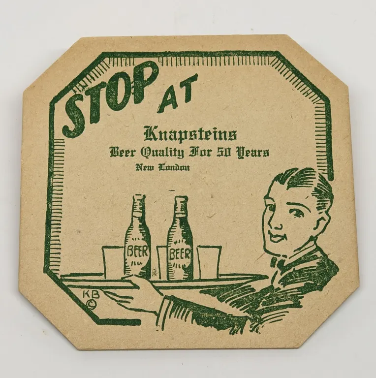 KNAPSTEIN'S BEER COASTER NEW LONDON WISCONSIN
