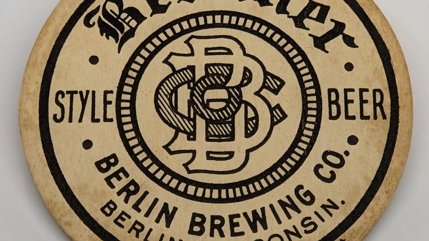 BERLINER STYLE BEER COASTER BERLIN WISCONSIN