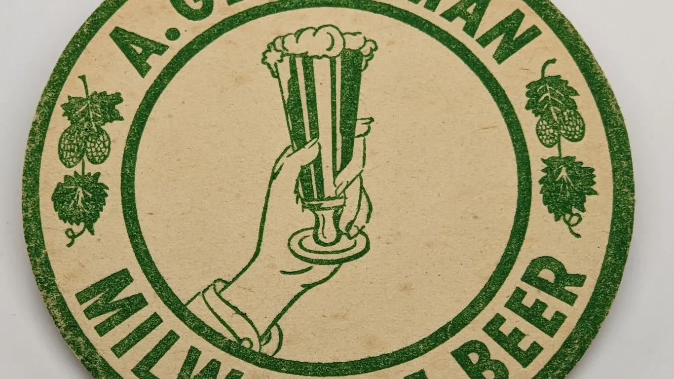 A. GETTELMAN MILWAUKEE BEER COASTER WISCONSIN