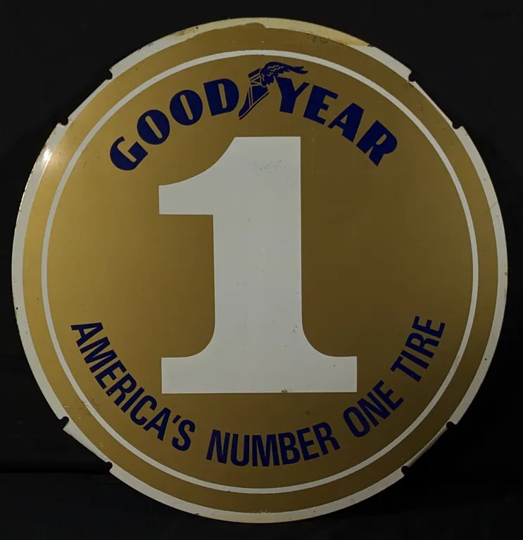 TIN TIRE INSERT SIGN GOOD YEAR AMERICA'S NUMBER ONE TIRE