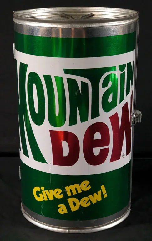 UNUSED MOUNTAIN DEW PULL TAB CAN SHAPED BARBEQUE GRILL