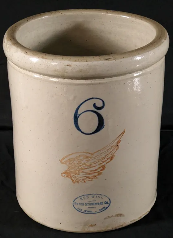 6 GAL RED WING STONEWARE 6" WING CROCK