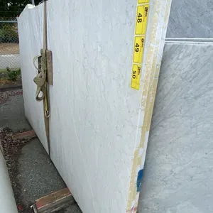 1 STONE COUNTERTOP SLAB WHITE WITH GREY GRAIN APPROX 8' 8"L X 5' 2"W X 1 1/4" THICK