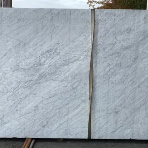 1 STONE COUNTERTOP SLAB WHITE WITH GREY GRAIN APPROX 10'L X 6.5'W X 3/4" THICK
