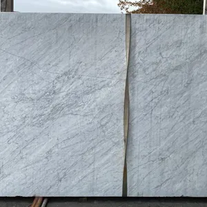 1 STONE COUNTERTOP SLAB WHITE WITH GREY GRAIN APPROX 10'L X 6.5'W X 3/4" THICK