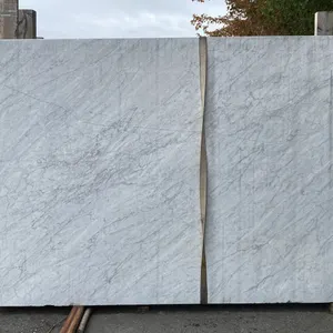 1 STONE COUNTERTOP SLAB WHITE WITH GREY GRAIN APPROX 10'L X 6.5'W X 3/4" THICK