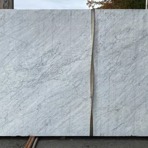 1 STONE COUNTERTOP SLAB WHITE WITH GREY GRAIN APPROX 10'L X 6.5'W X 3/4" THICK