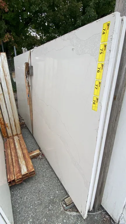 1 WHITE STONE WITH GREY GRAIN COUNTERTOP SLAB APPROX 10' 7"L X 5' 4"W X 1 1/4" THICK