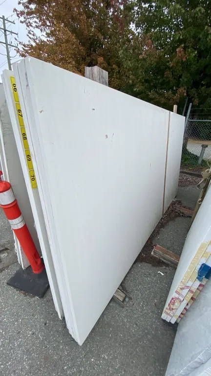 1 WHITE STONE COUNTERTOP SLAB APPROX 10' 7"L X 5' 4"W X 1 1/4" THICK