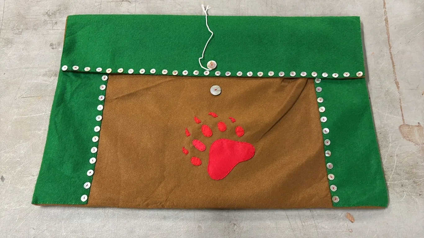ORIGINAL PAUL JOHNNY FIRST NATIONS FLEECE BUTTON BAG