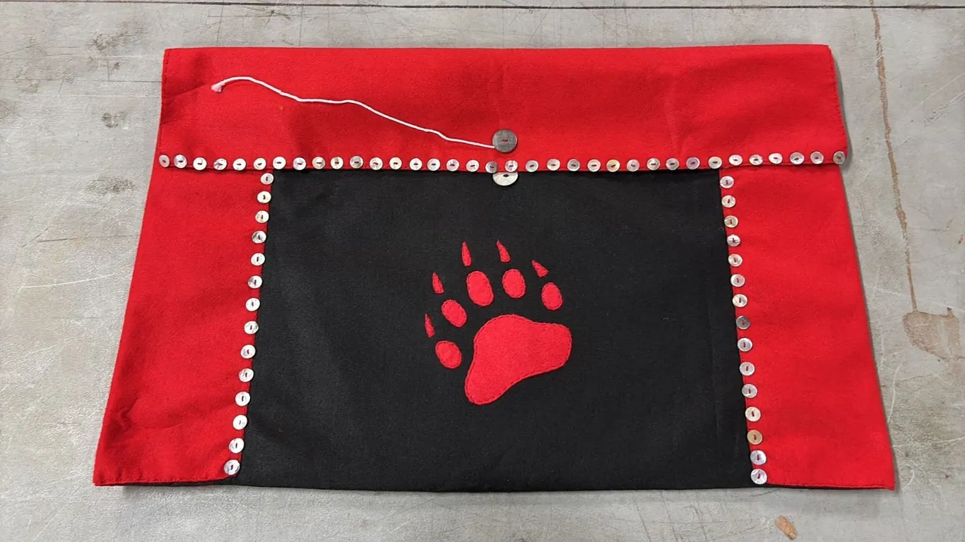 ORIGINAL PAUL JOHNNY FIRST NATIONS FLEECE BUTTON BAG