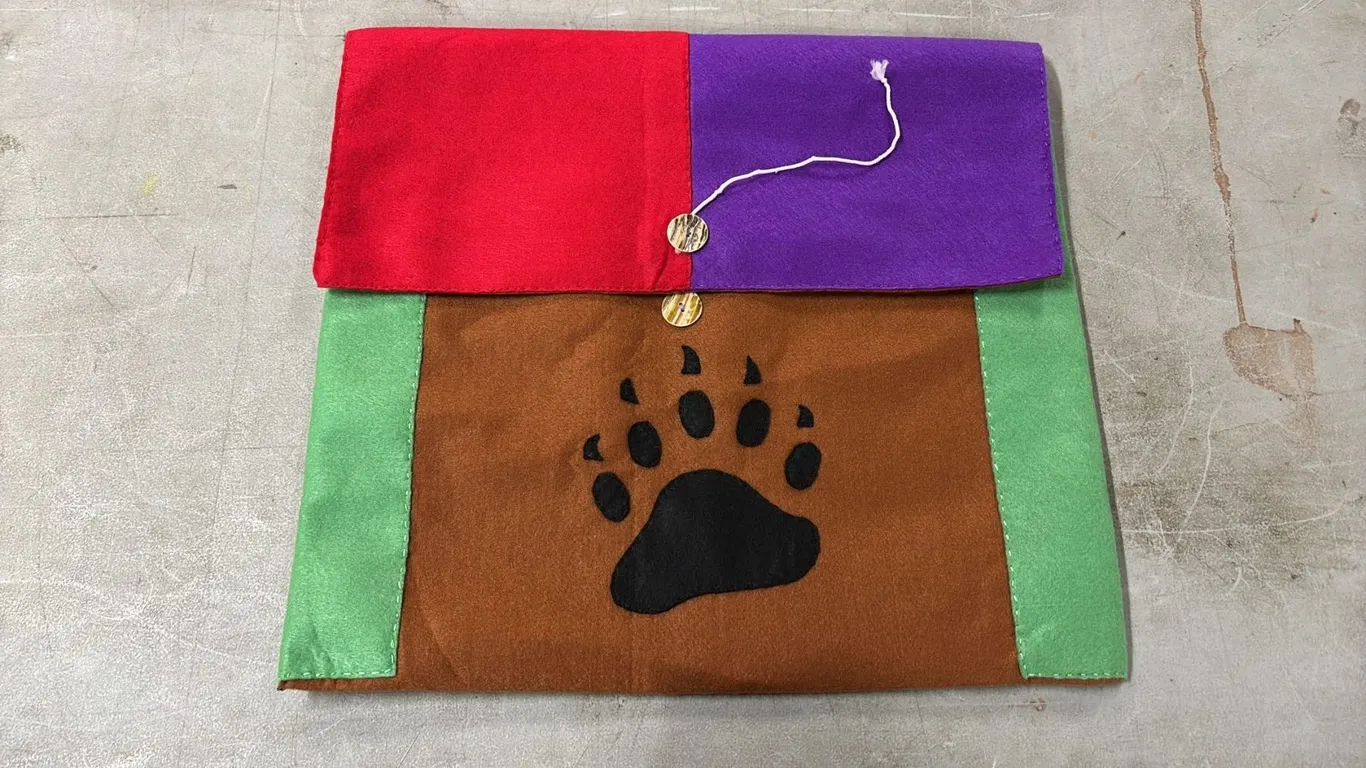ORIGINAL PAUL JOHNNY FIRST NATIONS FLEECE BUTTON BAG